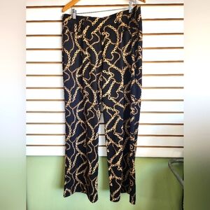 Gold Chain Link Wide Leg Pants